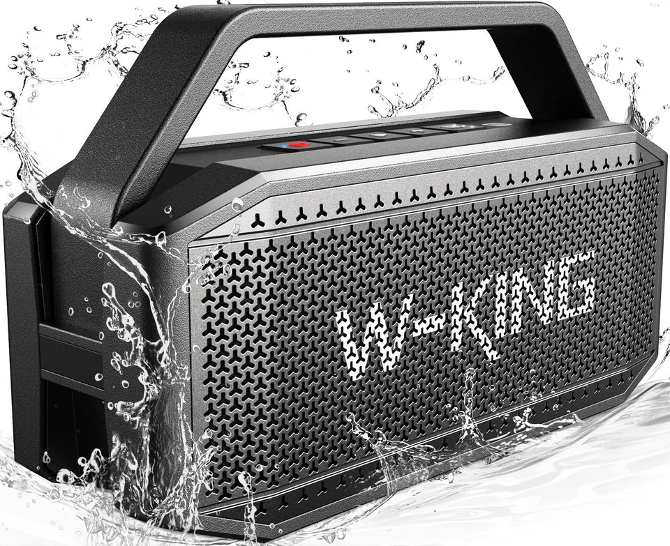 W-KING D9-1 back passive radiator enhances deep bass for outdoor listening.