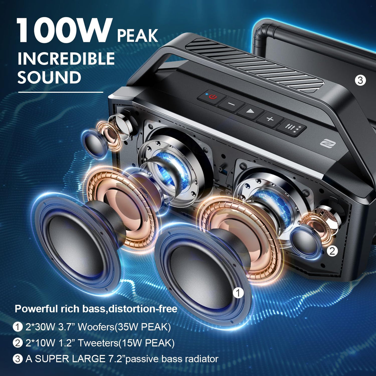 W-KING D9-1 front drivers deliver clear mids and highs in any setting.