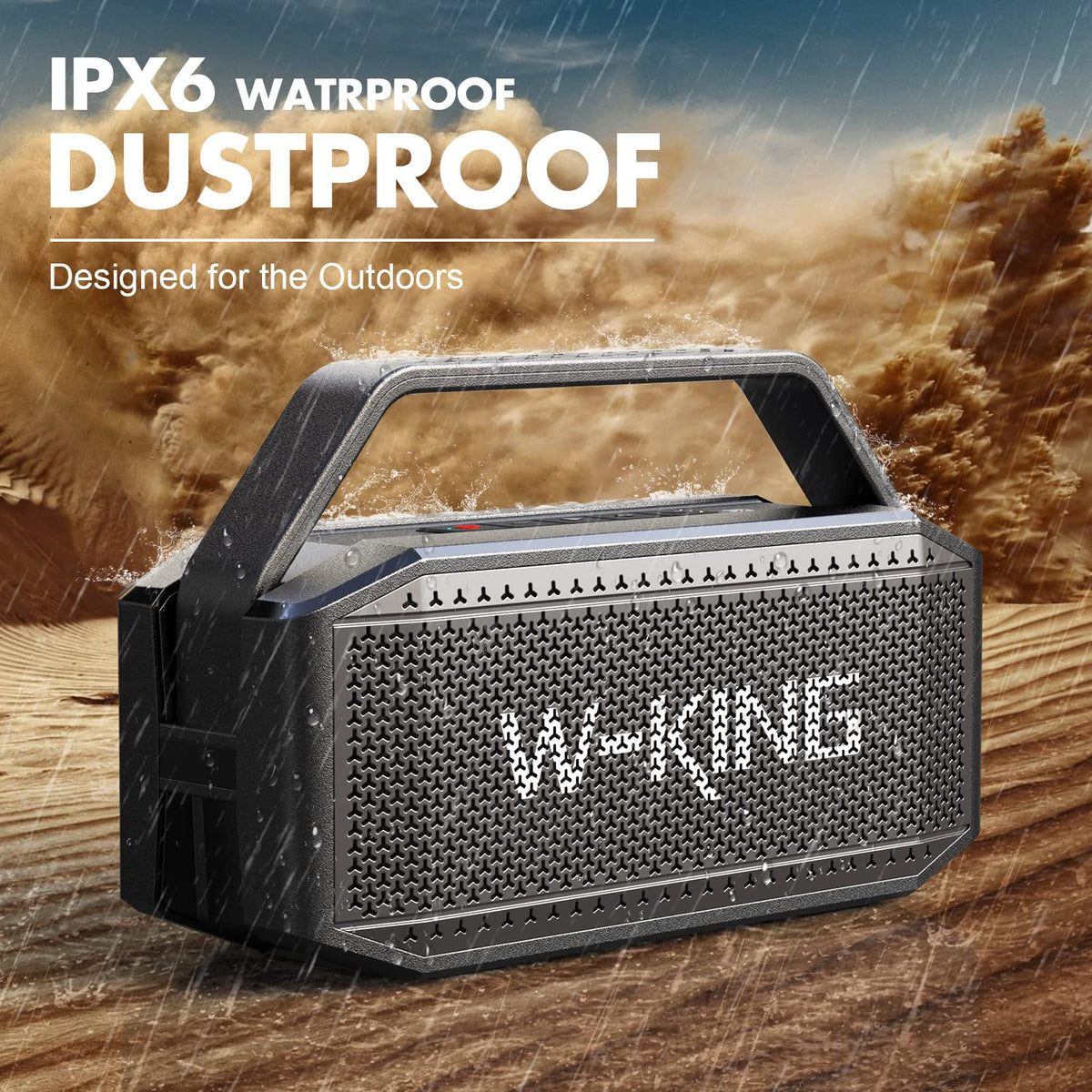 W-KING D9-1 paired stereo setup creates immersive party sound.
