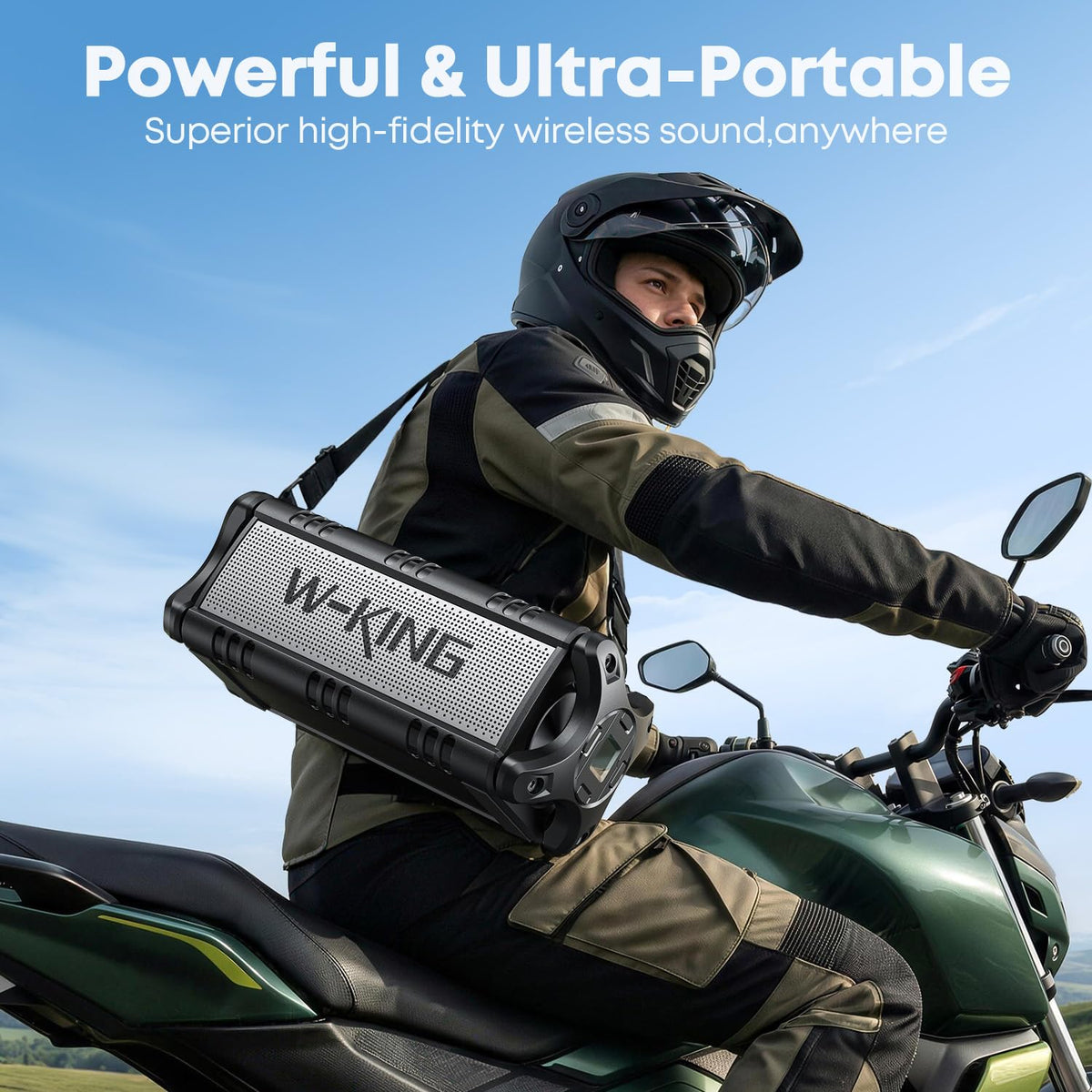W-KING equalizer and NFC controls enable quick tuning and tap-to-pair
