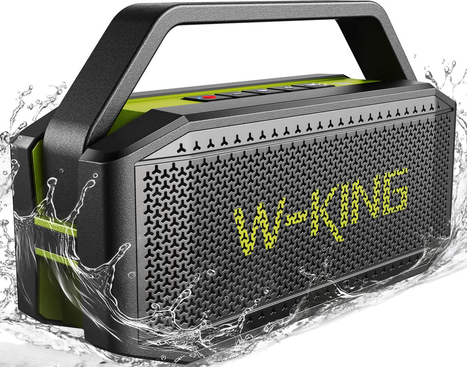 W-KING portable Bluetooth speaker outer design with rugged, travel-ready build for outdoors.