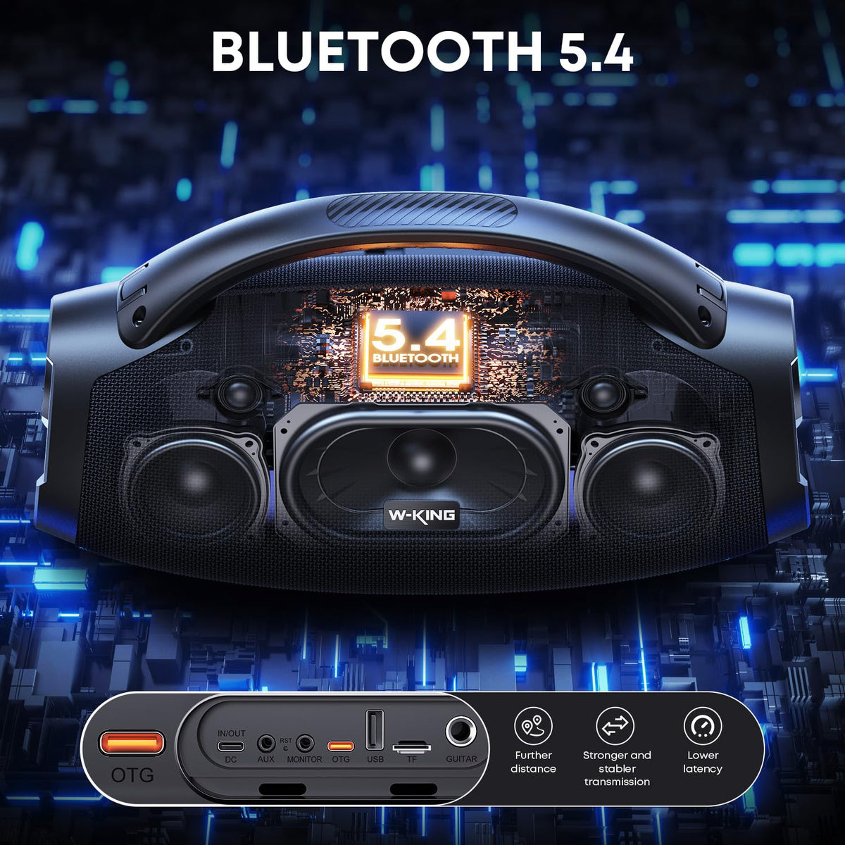 W-KING X20 app control for customizing EQ and presets.