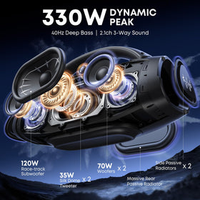 W-KING X20 seven point five inch subwoofer delivering deep bass.