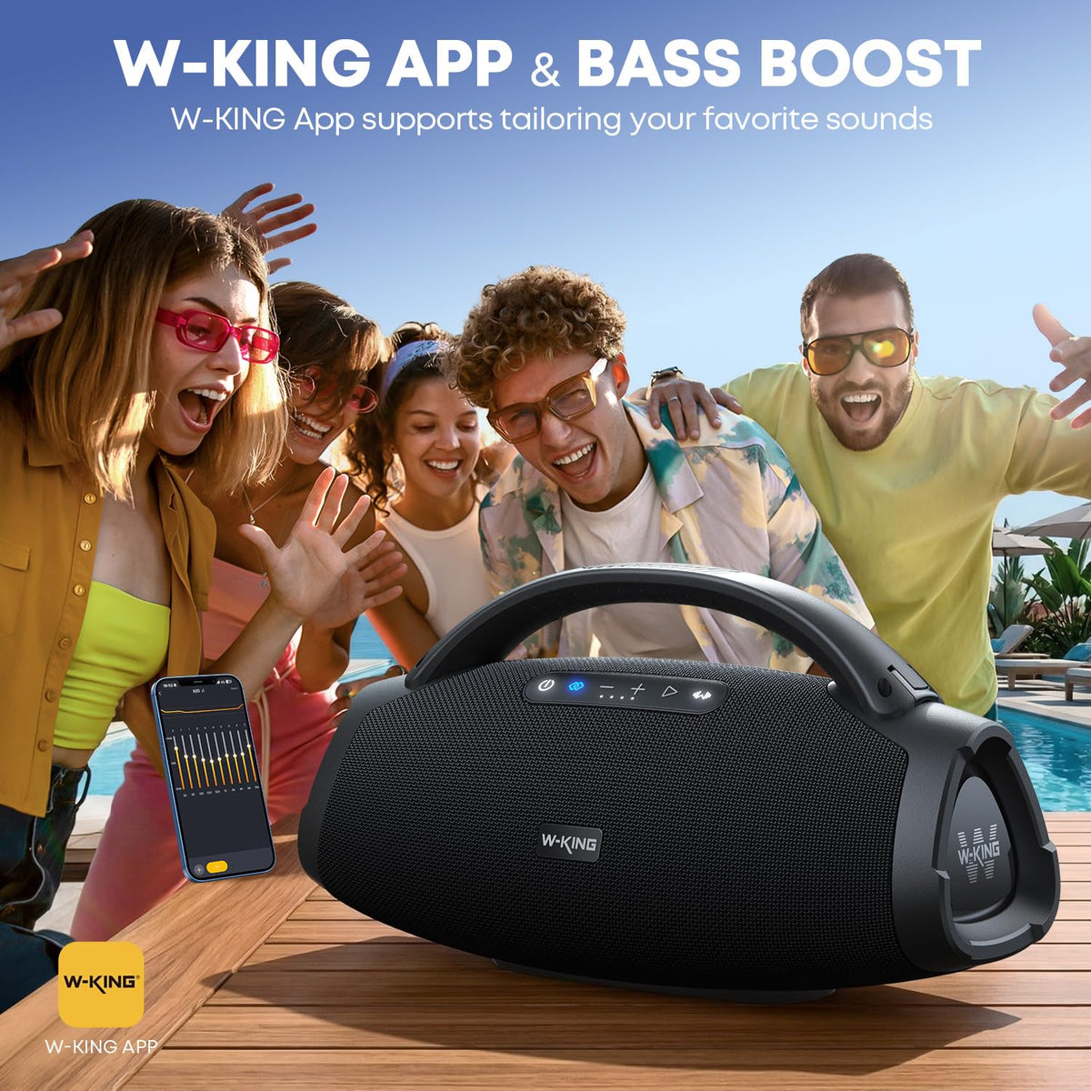 W-KING X20 dual mid-woofers enhance vocal presence and clarity.