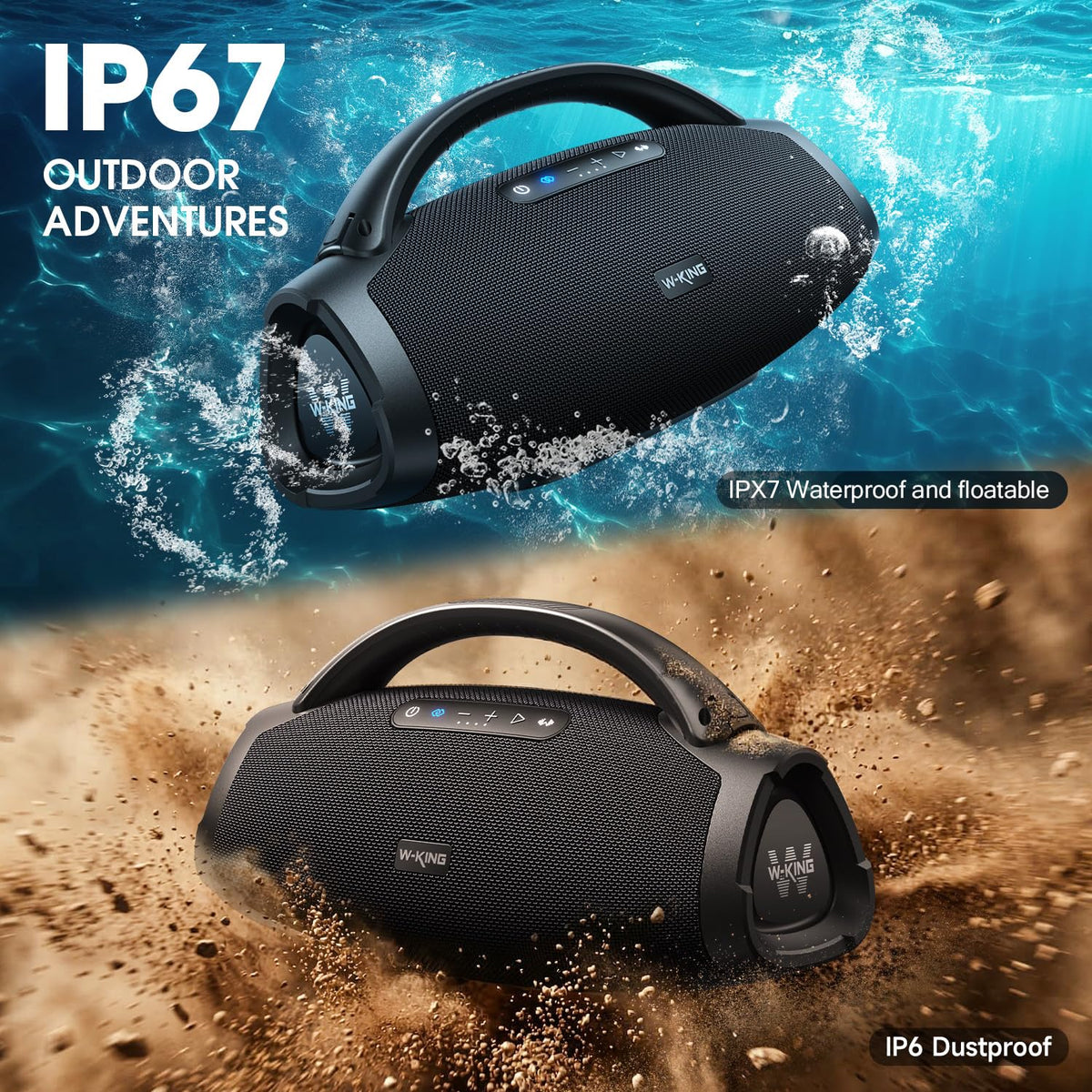 W-KING X20 twin tweeters deliver crisp treble and detail.