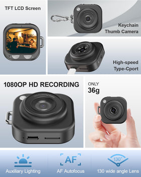 W & O lens close-up emphasizing camera optics for crisp 1080p video