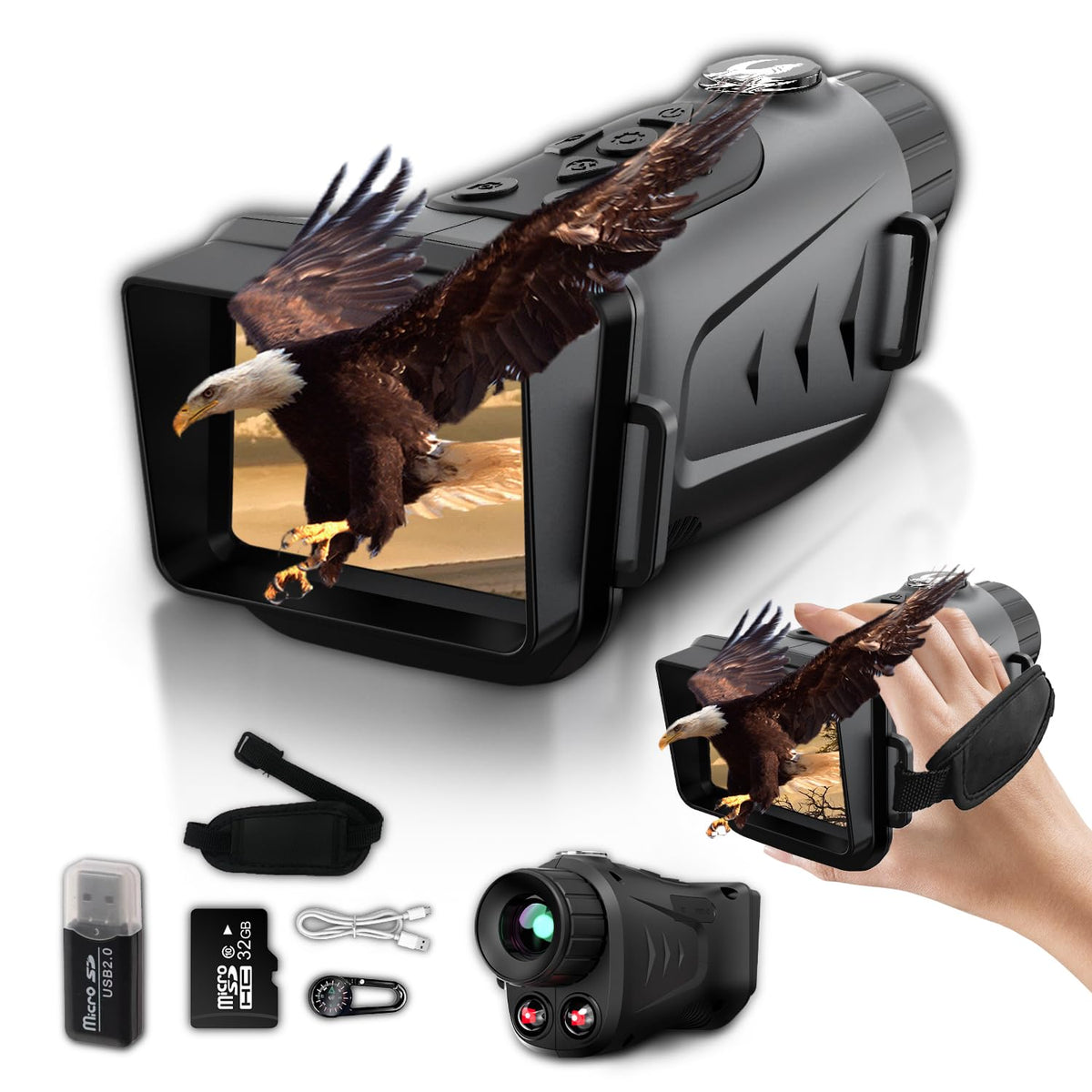 Waaniynan portable 4K night vision monocular for day and night viewing.