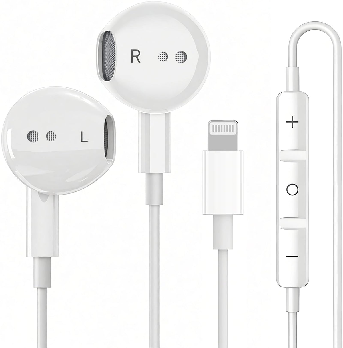 Wabklove 1Pack wired headphones with lightning connector offer reliable iPhone compatibility and clear audio.