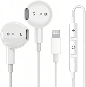 Wabklove 1Pack wired headphones with lightning connector offer reliable iPhone compatibility and clear audio.