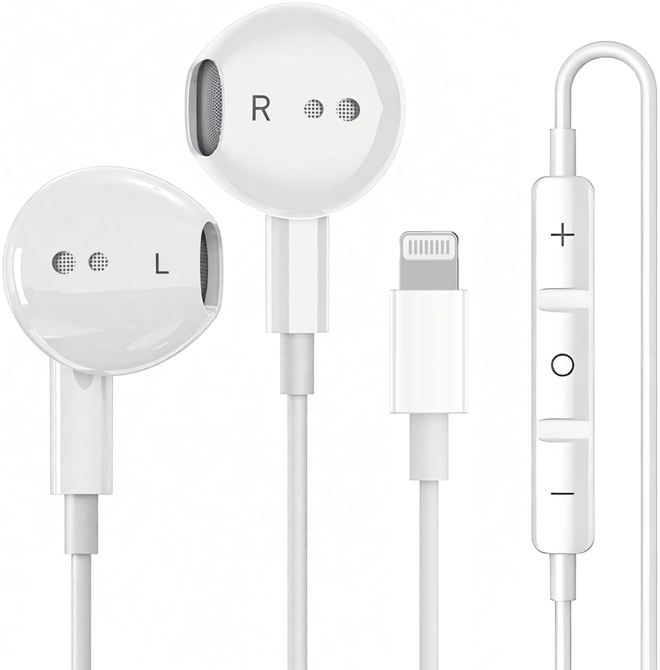 Wabklove 1Pack wired headphones with lightning connector offer reliable iPhone compatibility and clear audio.