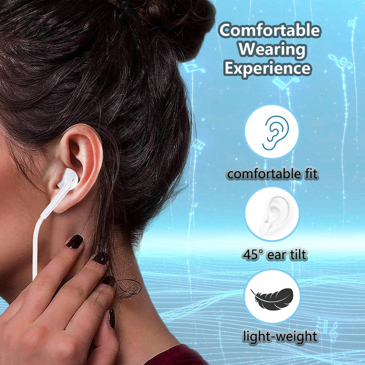 Wabklove iphone compatibility lightning headphones provide fast plug-and-play use.