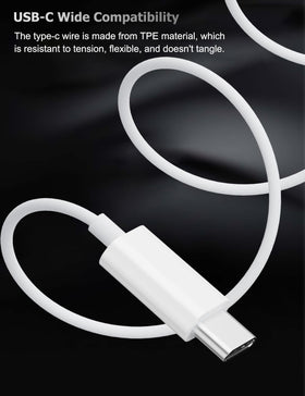 Wabklove USB-C earphones with built-in microphone for clear calls on the go.