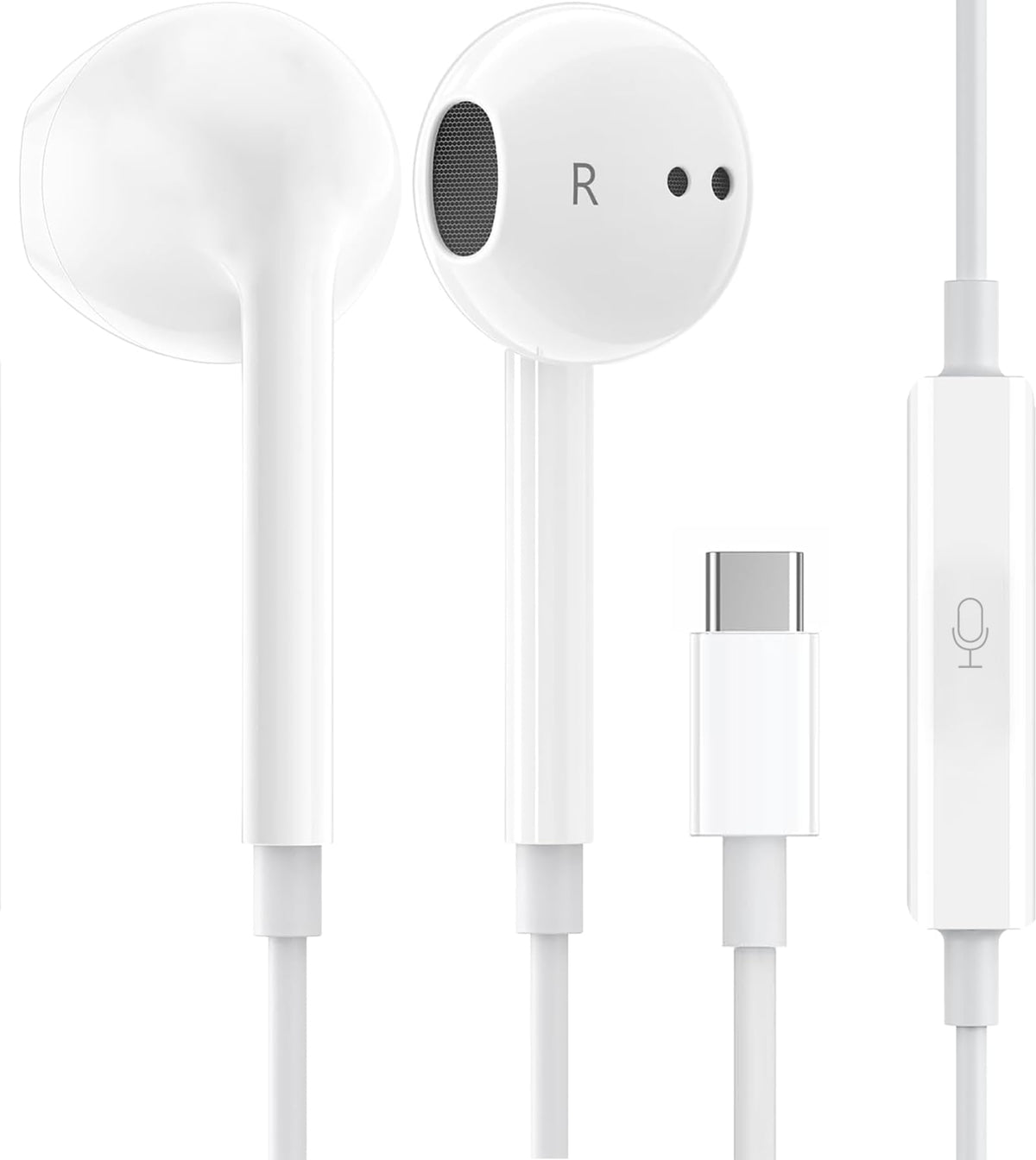 Wabklove USB-C earphones with ergonomic in-ear design for comfortable all-day listening.