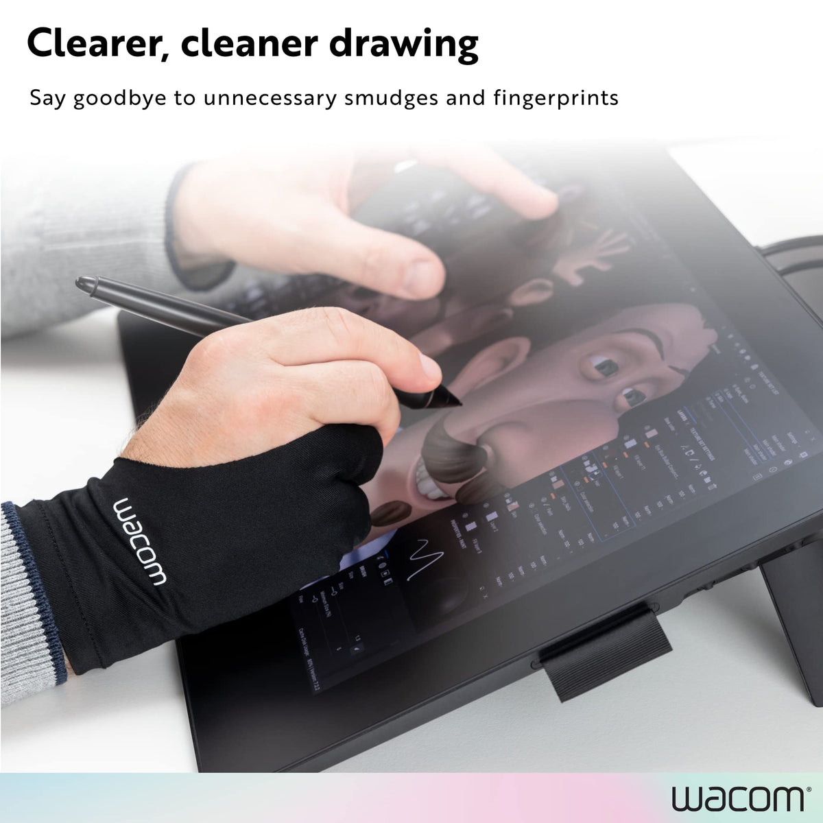 Wacom Drawing Glove is ambidextrous and one-size-fits most.