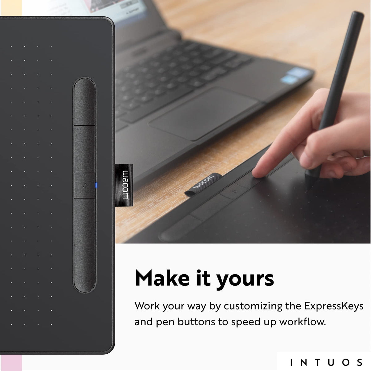 Wacom Intuos CTL6100WLK0 in-box contents with nibs and USB cable.