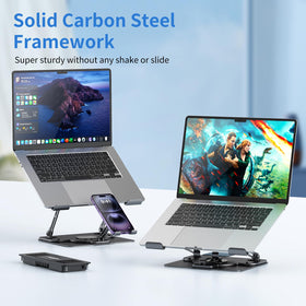 WAGOZZLE rotatable base demonstration showing 360-degree swivel for workspace flexibility