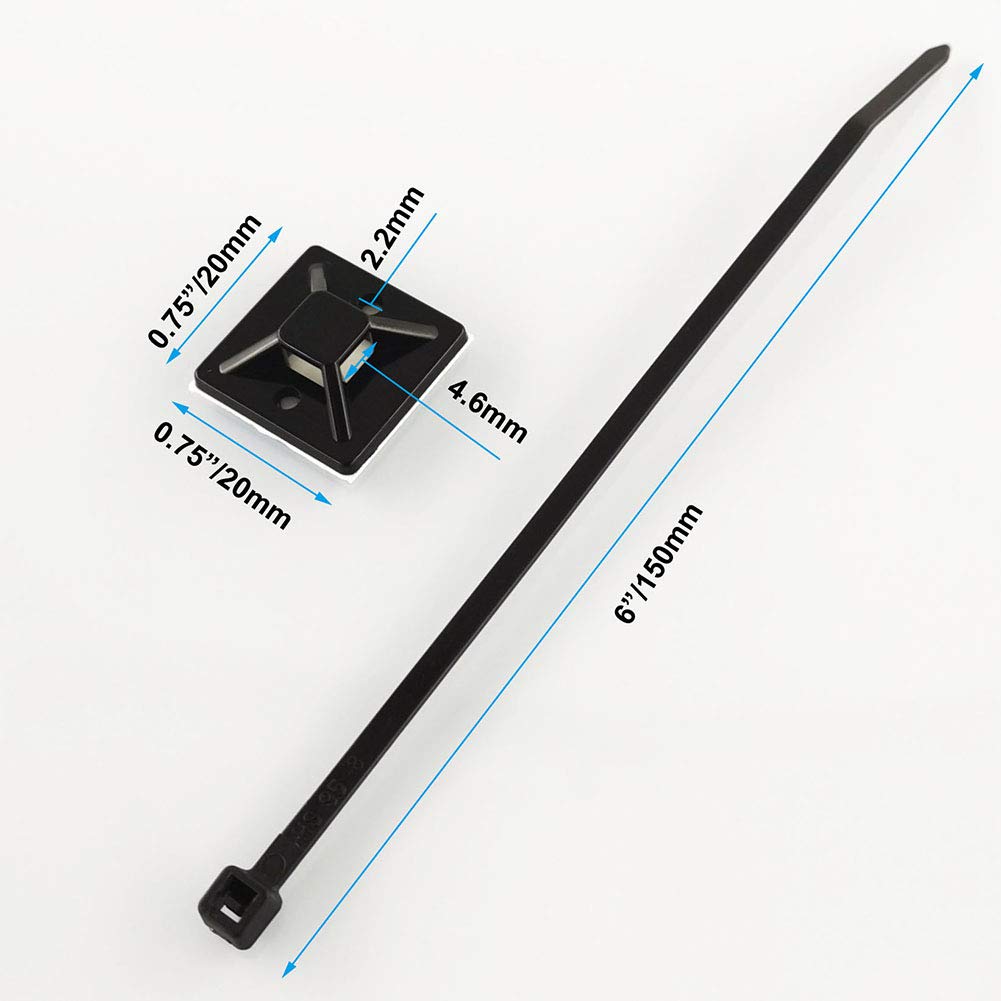 Close-up of Wahsure 3/4-inch square mount with a cable-tie hole for secure routing.