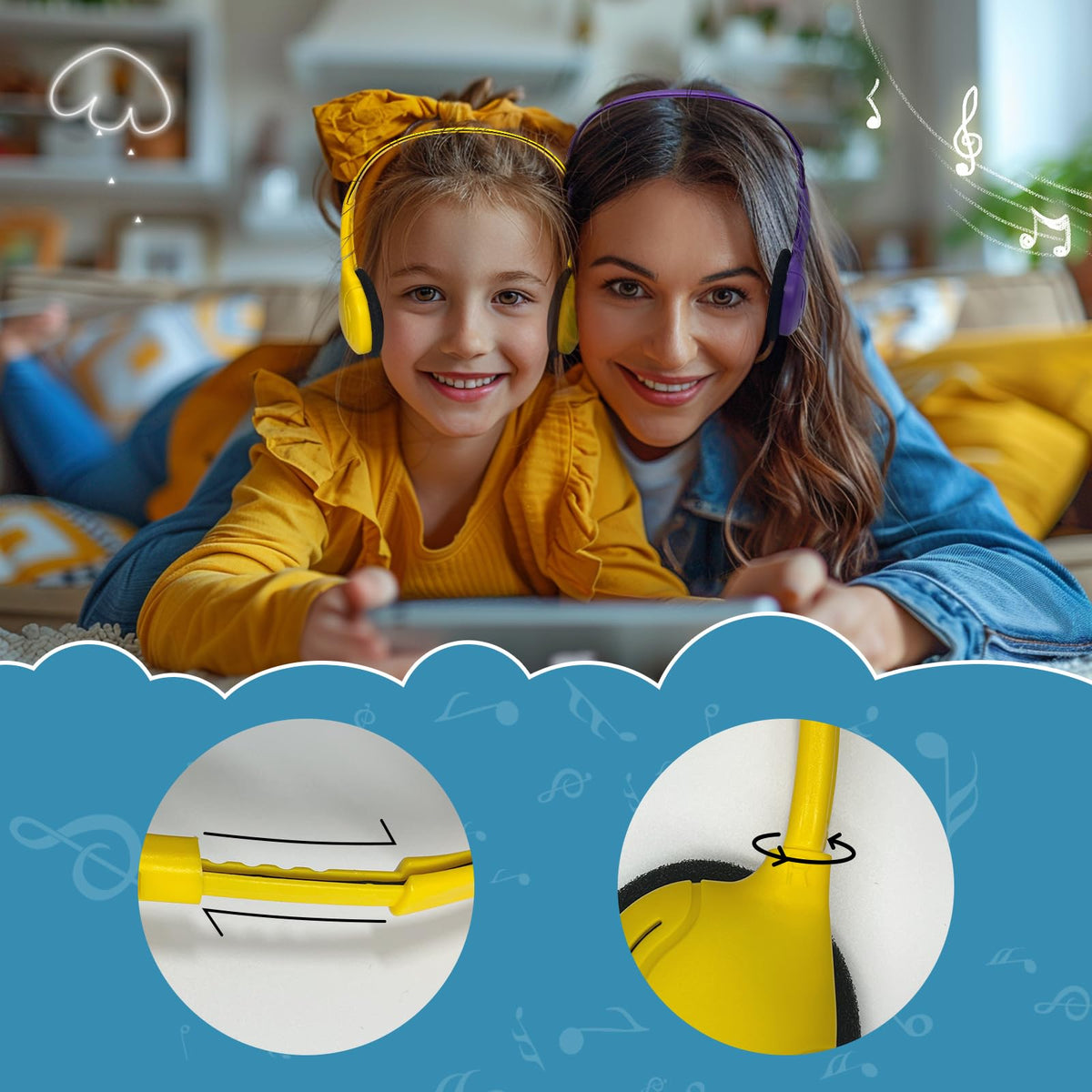 WAHUWAY adjustable headband ensures a comfortable fit for a wide range of ages.