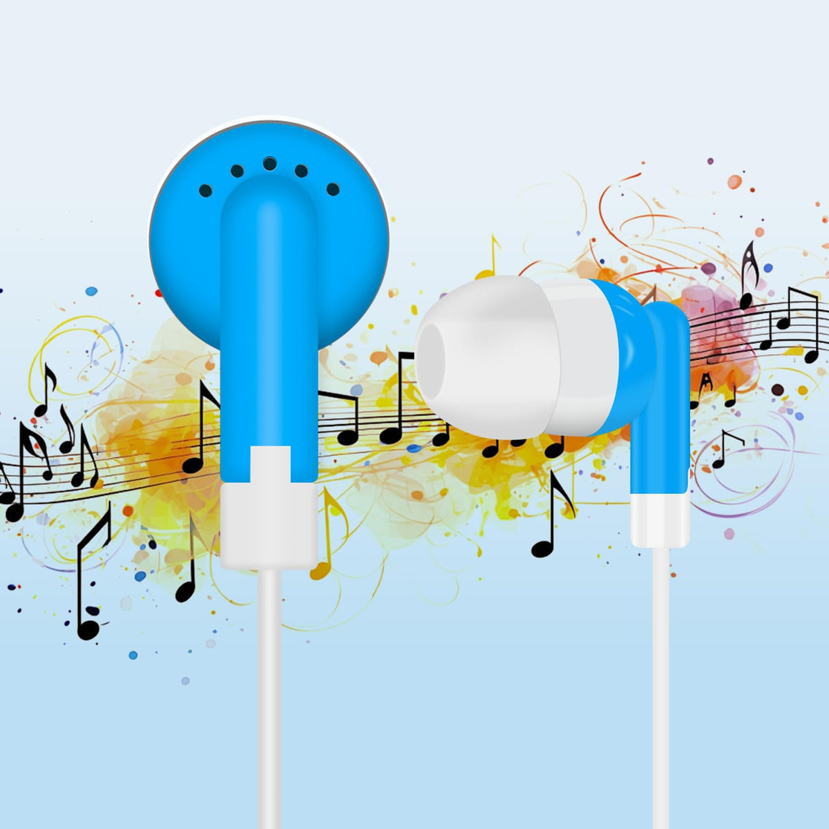 WAHUWAY earbuds with 39-inch cord for flexible seating.