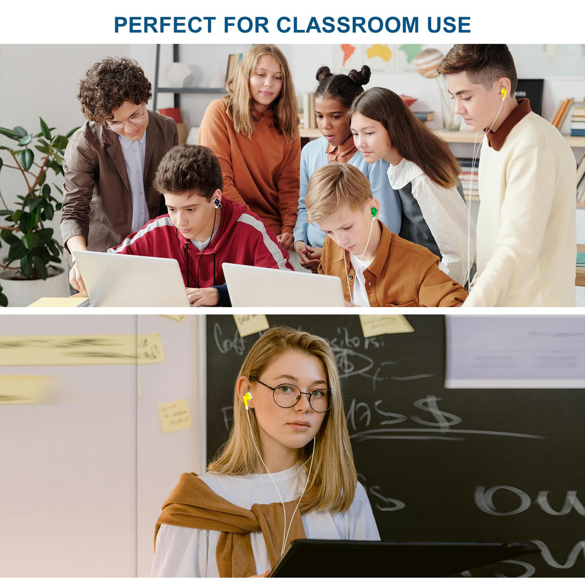 WAHUWAY multi-color earbuds pack, great for gifts and classroom.