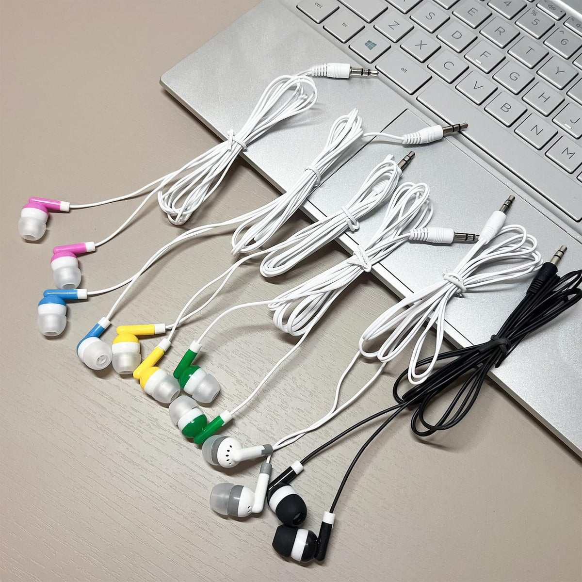 WAHUWAY earbuds suited for libraries and offices with quiet listening.