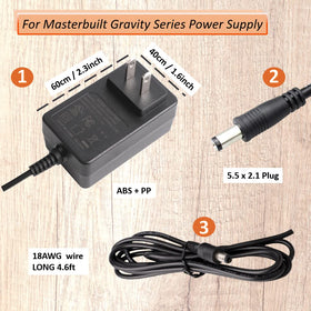 WAITCOOK 15-foot cord power adapter enabling flexible placement around outdoor cooking setups.