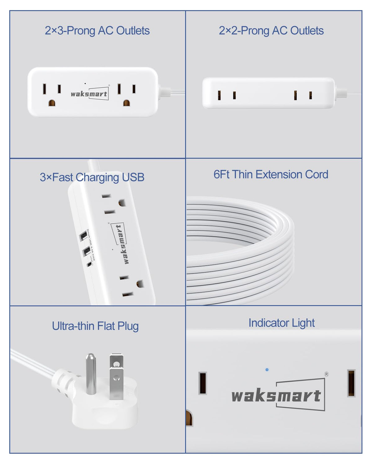 Waksmart dorm desk setup stays tidy with this compact power strip