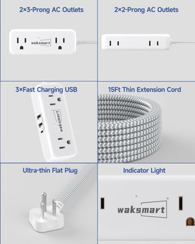 Waksmart dorm-office-setup powers multiple devices neatly