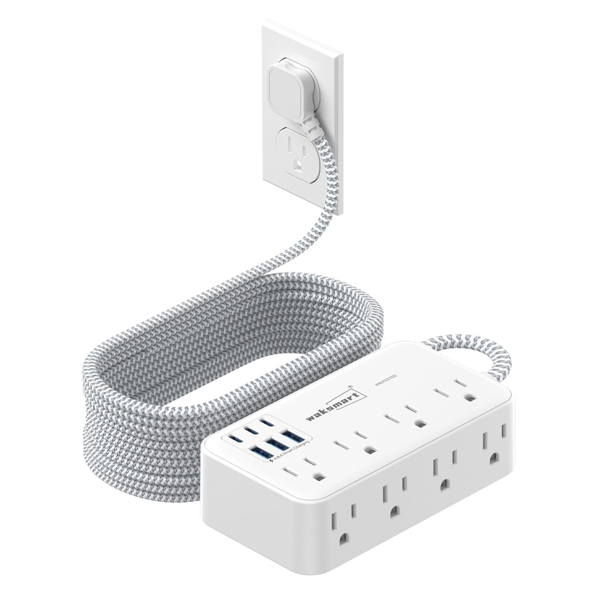 waksmart front view showing outlets and compact housing for organized power