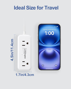 Waksmart cruise-approved power strip suitable for dorm rooms