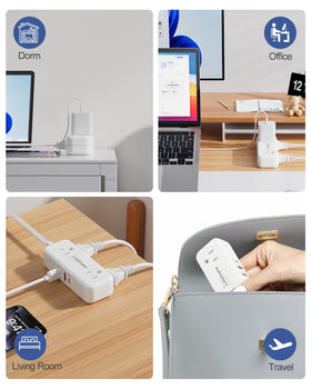Waksmart ultra-thin flat plug design clears adjacent outlets