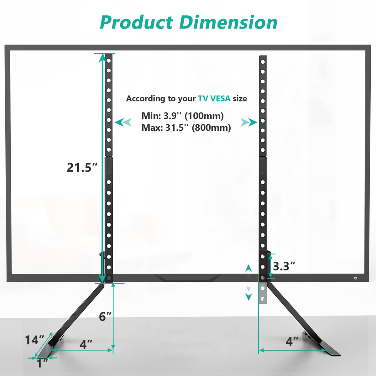 WALI stand supports up to 110 pounds for large TVs.