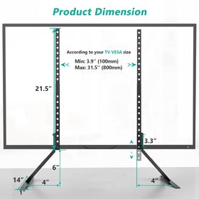 WALI stand supports up to 110 pounds for large TVs.