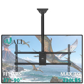 WALI CM3790 ceiling mount fits 37-90 inch TVs for space-saving setups.