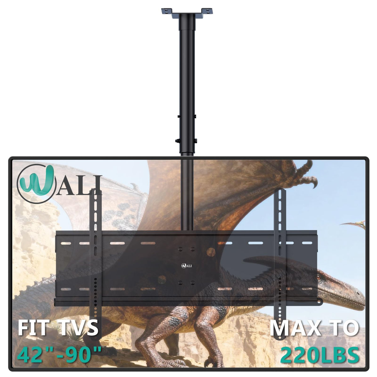 WALI ceiling TV mount for 42-90 inch displays with secure suspension