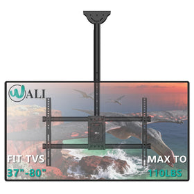 WALI ceiling TV mount with tilt and swivel for flexible viewing.
