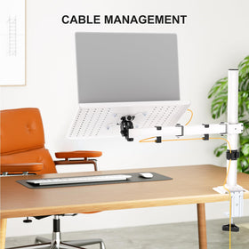 WALI clamp base installed on desk showing secure C-clamp mounting