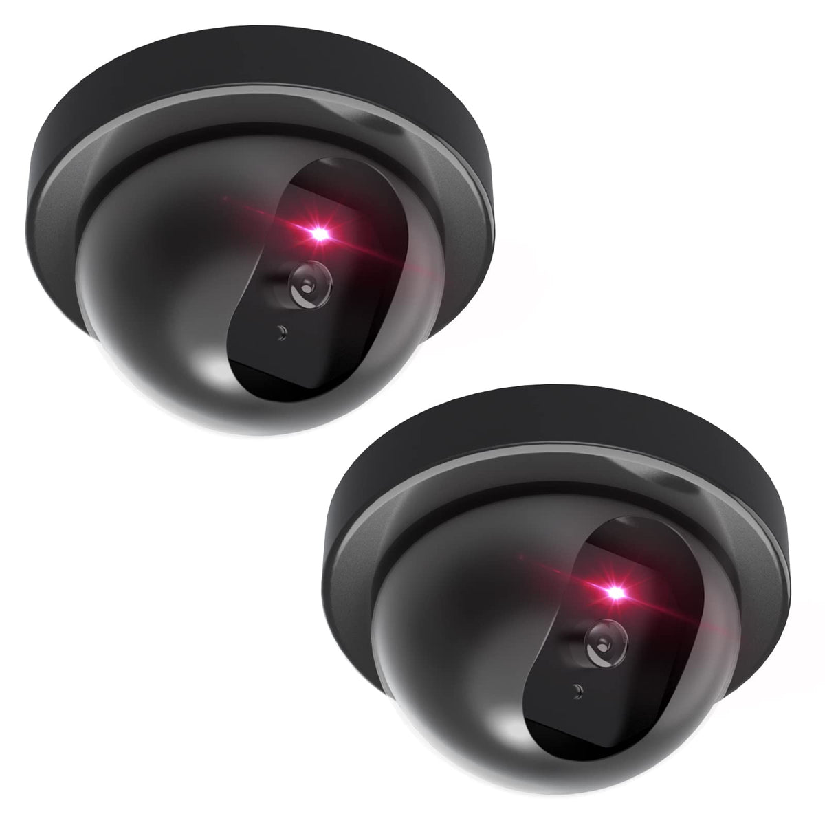 WALI dummy camera front view with red LED deterrent for home security.