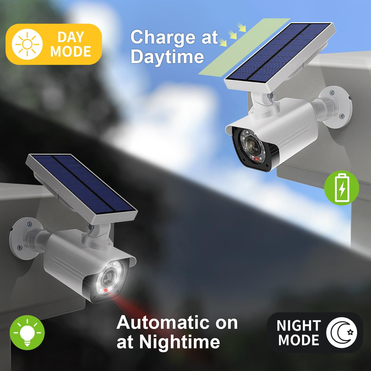 WALI floodlight activated on motion demonstrating bright 800-lumen illumination
