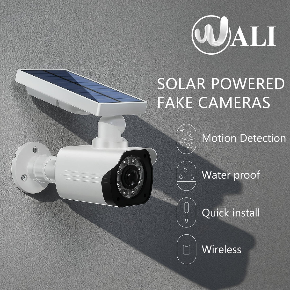 WALI solar panel close-up illustrating adjustable angle for efficient charging