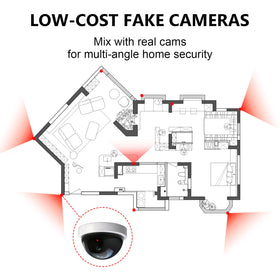 WALI dummy security camera white LED flashing indicates activation.