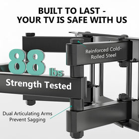 WALI extended arm with TV pulled out showing flexible viewing benefit