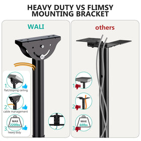 WALI ceiling mount works on flat or sloped ceilings for versatile installation.