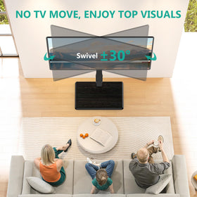 WALI floor TV stand swivel 30-degree range for flexible seating