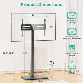 WALI floor TV stand USB outlets simplify device charging