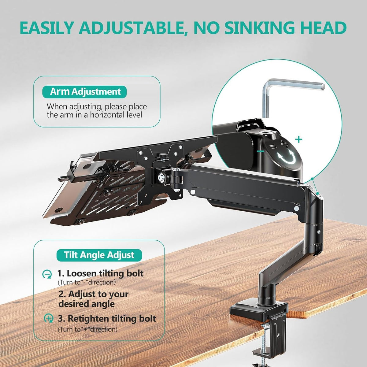 WALI grommet mounting through desk hole providing extra mounting stability