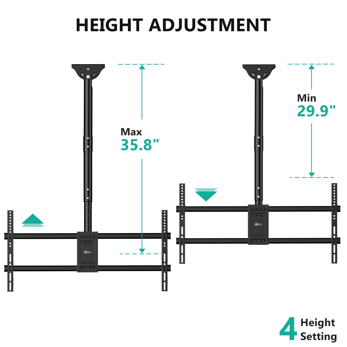 WALI heavy-duty steel construction ensures durable mounting.
