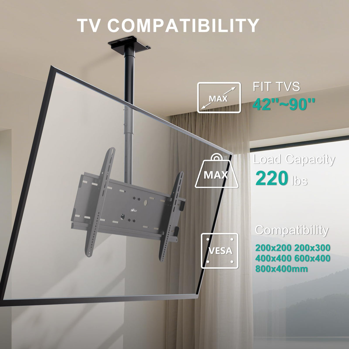 WALI heavy-duty steel construction supports large displays and easy installation
