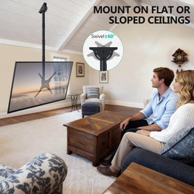 WALI long-arm ceiling mount uses heavy-duty steel for secure, durable support.