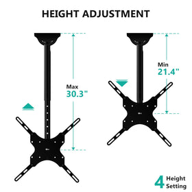WALI tilted TV mount angle demonstrating reduced glare and adjustable tilt